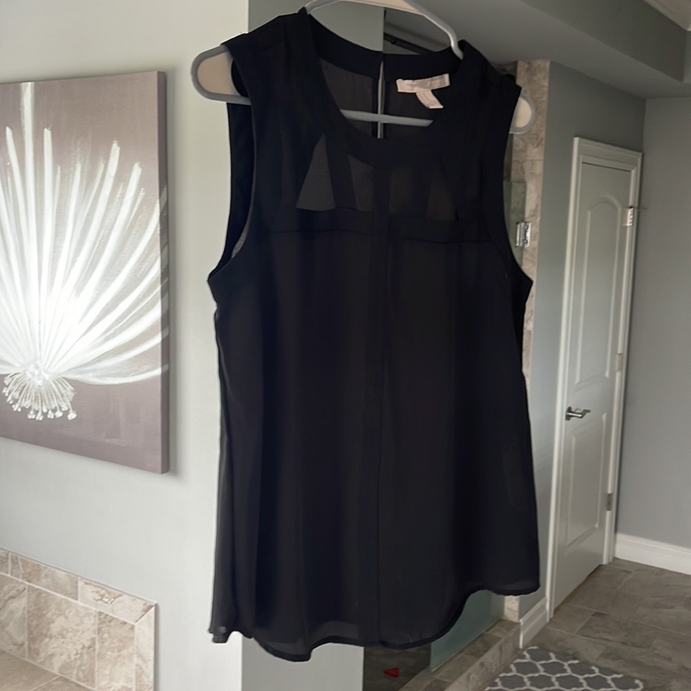 Sheer Black Sleeveless Top with cut-out neckline - Buy 2, Get 1 Free